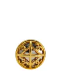 CHANEL Pre-Owned 2003 Gold Plated and Silver Plated CC Round Brooch costume brooch