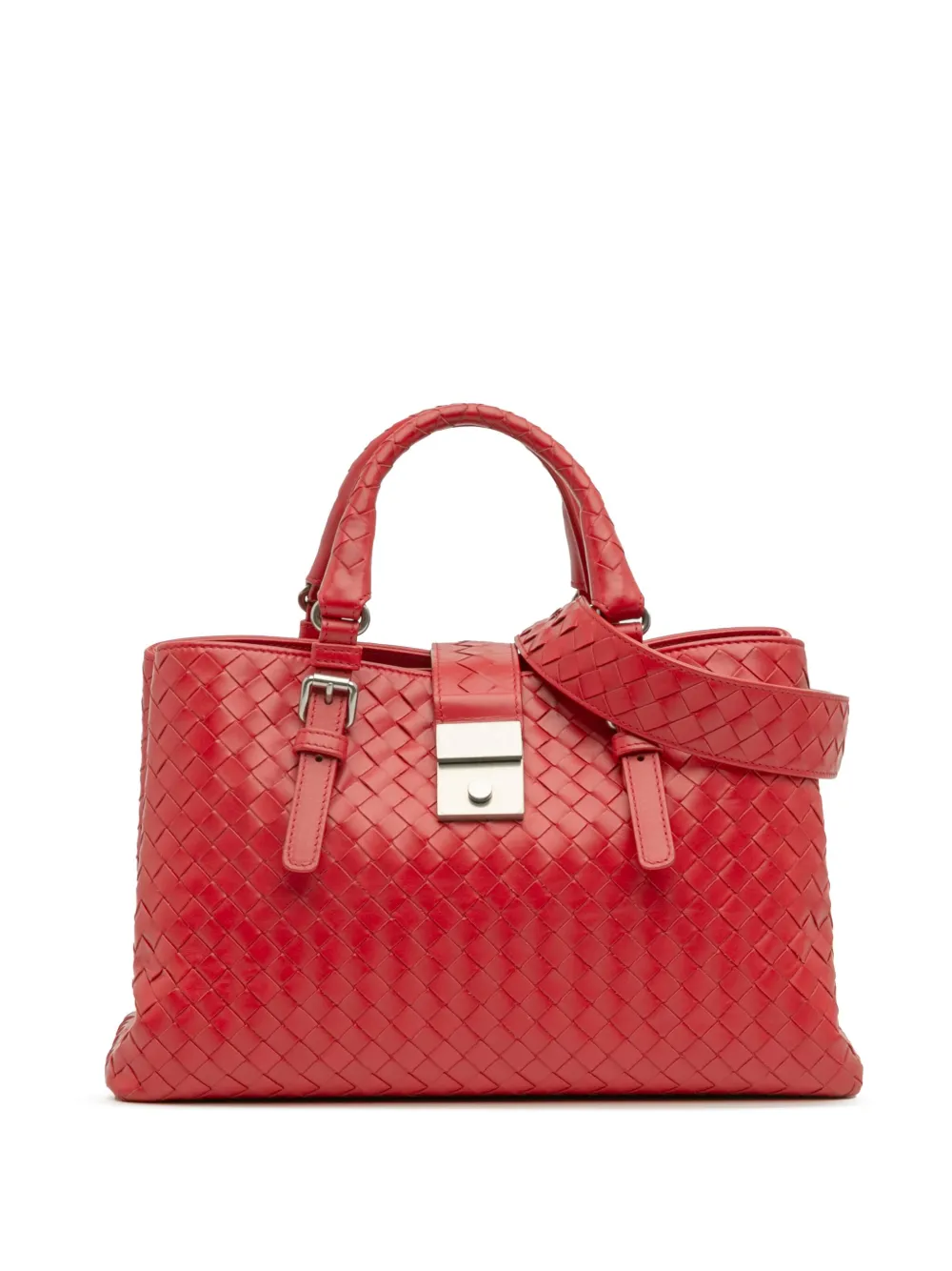 Bottega Veneta Pre-Owned 2012-2025 スモール ナッパ イントレチャート ローマ サッチェルバッグ - Bottega Veneta Pre-Owned 2012-2025 スモール ナッパ イントレチャート ローマ サッチェルバッグ -