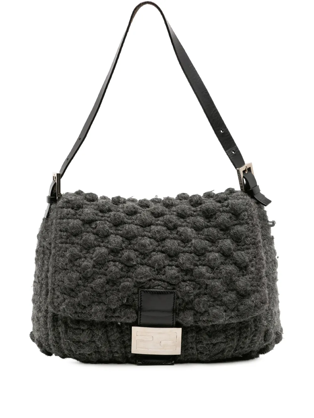 Fendi Pre-Owned 2023-2025 クロシェ ウール マンマ フォーエバー ショルダーバッグ - グレー Fendi Pre-Owned 2023-2025 クロシェ ウール マンマ フォーエバー ショルダーバッグ - グレー