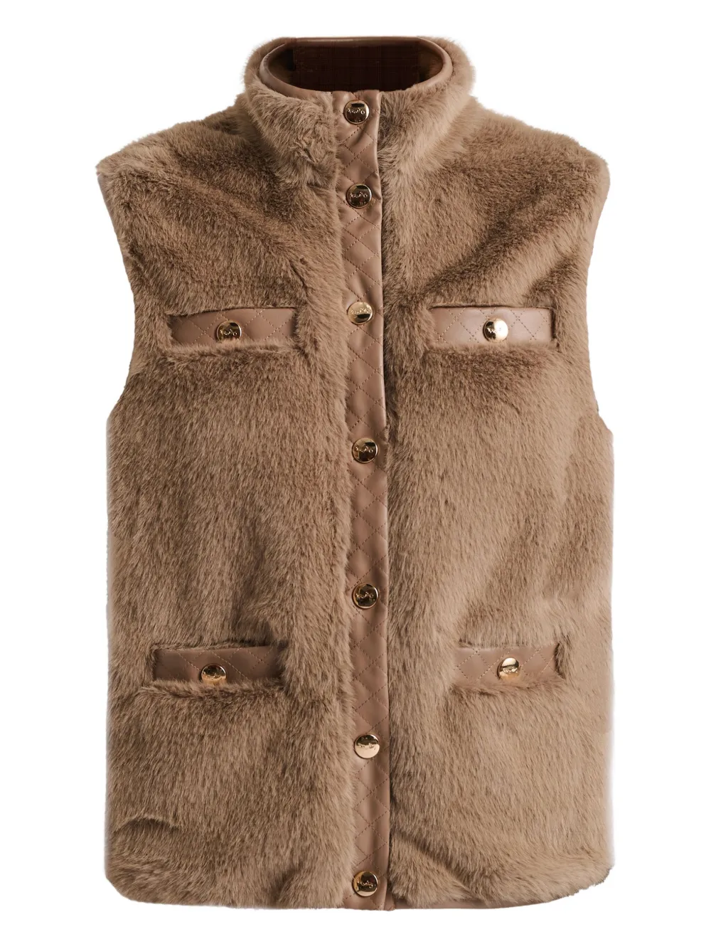 WEILL PARIS bi-material sleeveless gilet | Neutrals | Image 1