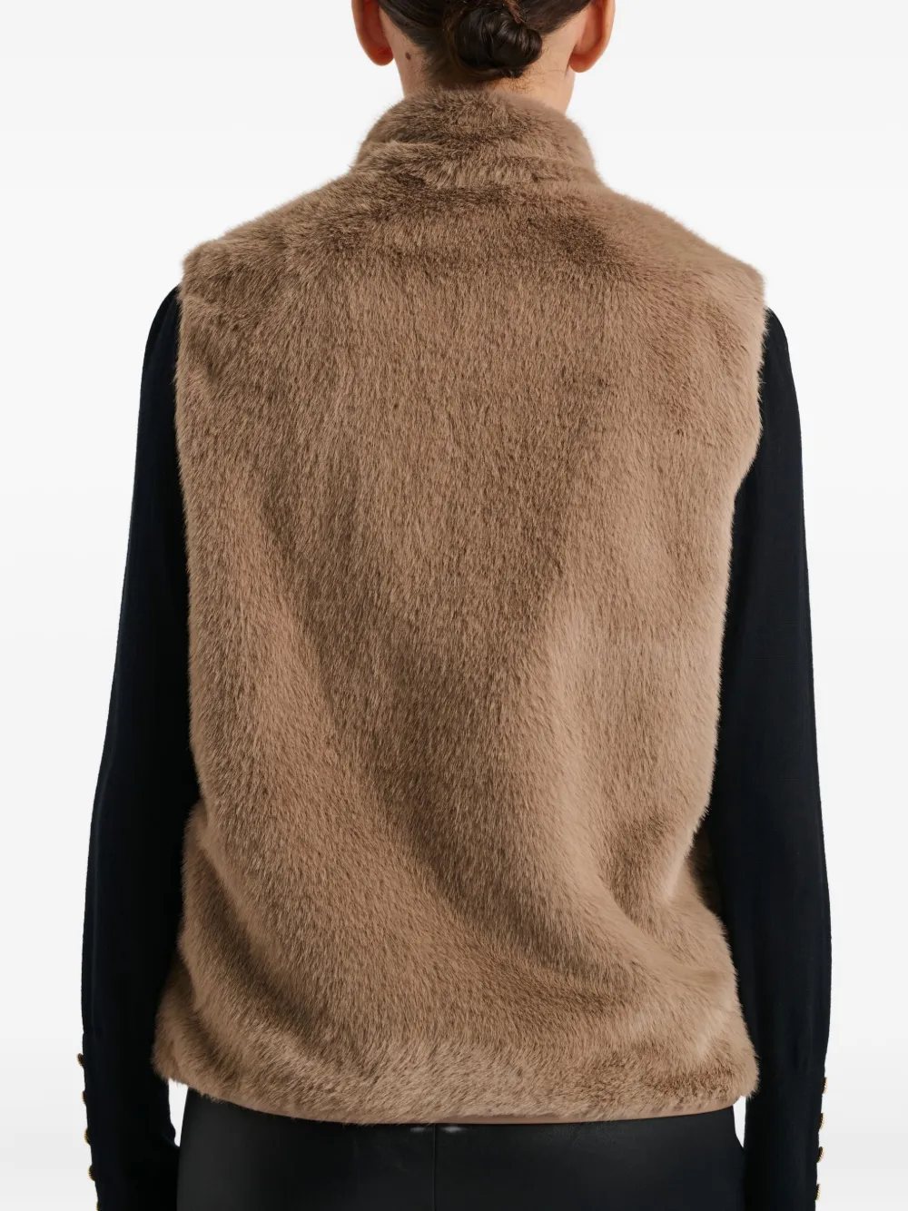 WEILL PARIS Bodywarmer van twee materialen Beige
