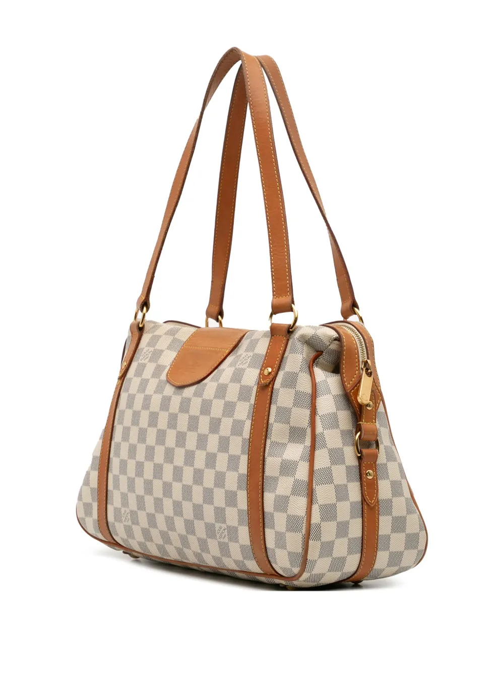 Pre-owned Louis Vuitton 2010 Damier Azur Stresa Pm Shoulder Bag In White