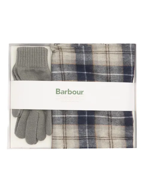 Barbour plaid gloves scarf