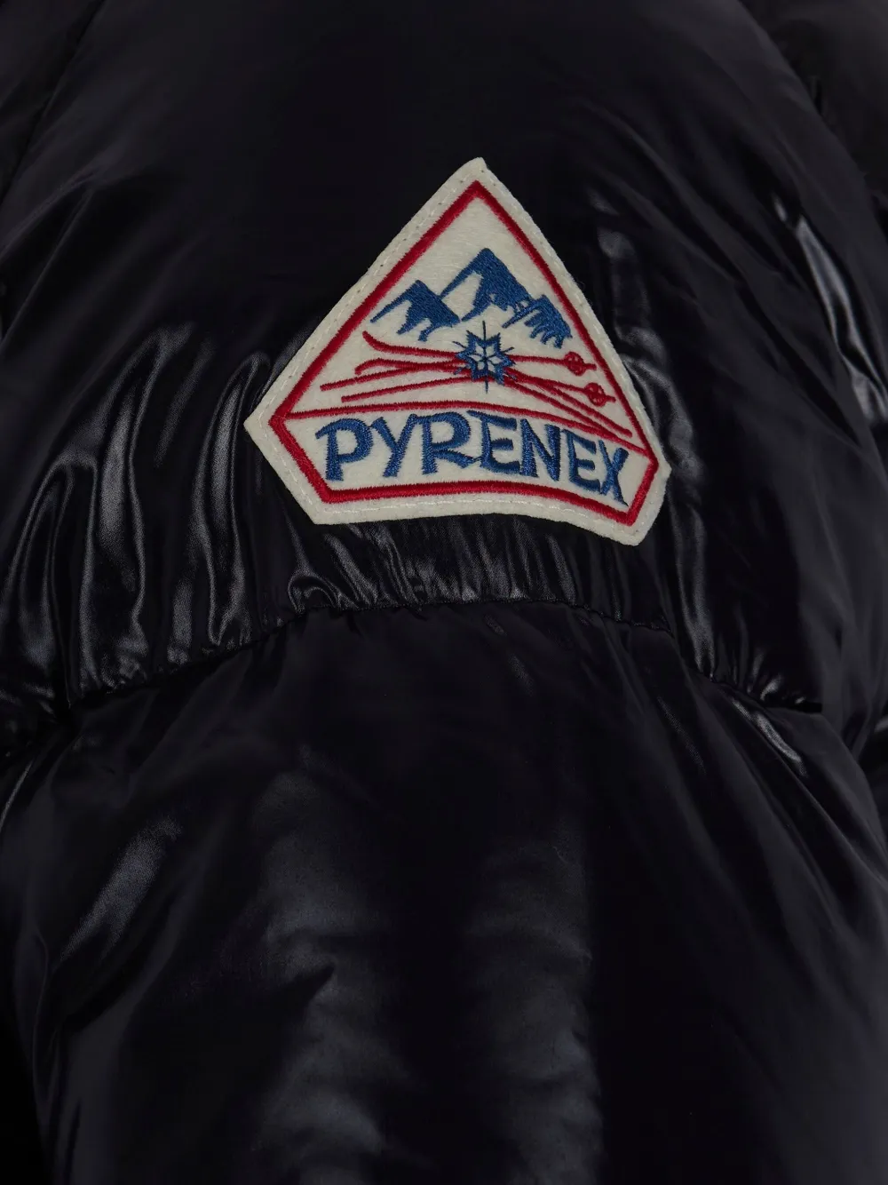 Pyrenex Fitted Puffer Jacket With Shiny Nylon Finish In Black