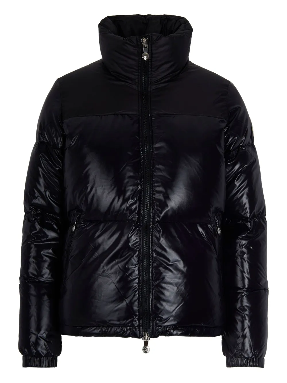 Pyrenex Fitted Puffer Jacket With Shiny Nylon Finish In Black