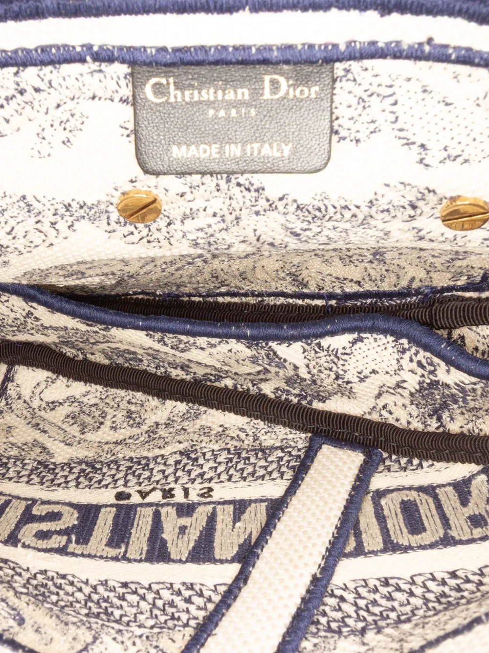 Pre-owned Dior 2020 Canvas Embroidered Toile De Jouy Saddle Bag Shoulder Bag In Blue