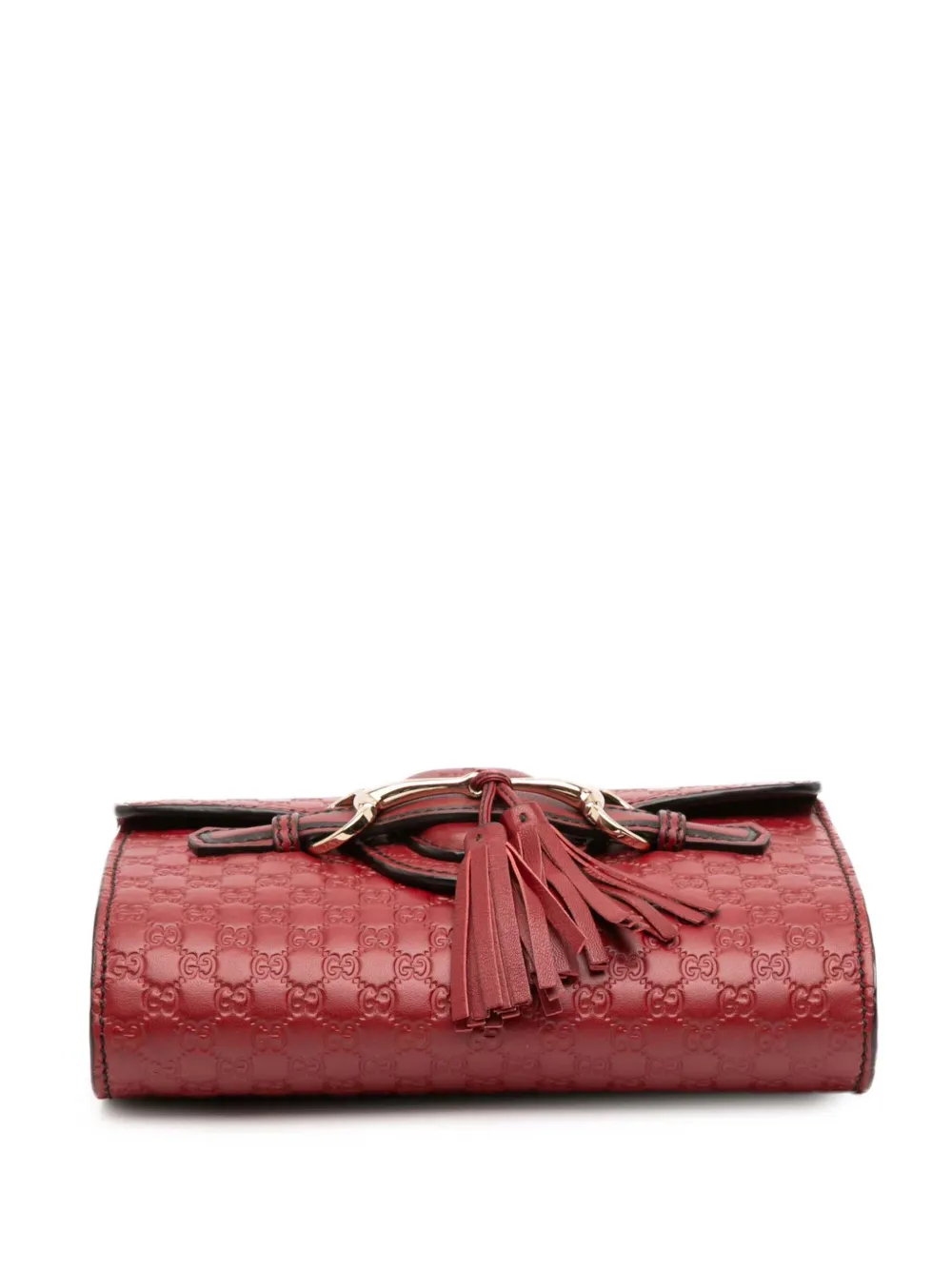 Pre-owned Gucci 2016-2025 Mini Microssima Emily Crossbody Bag In Red