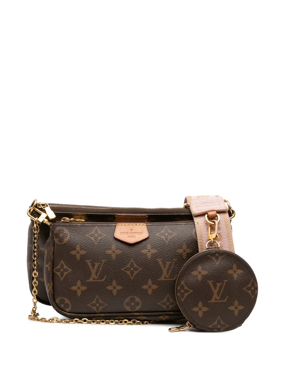 Pre-owned Louis Vuitton 2021 Monogram Multi Pochette Accessoires Satchel In Brown