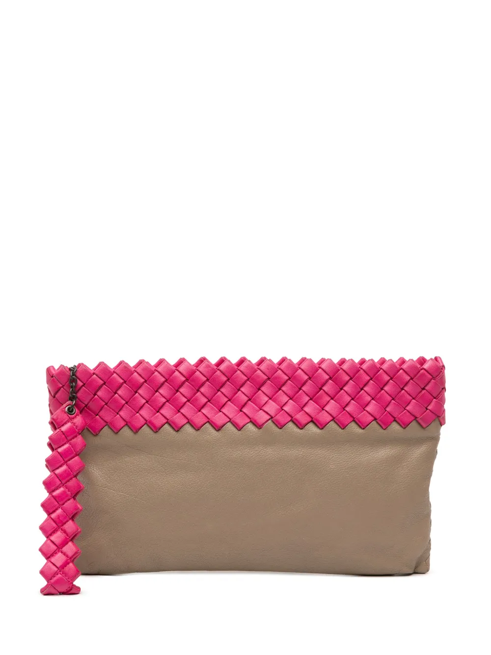 Bottega Veneta Pre-Owned 2012-2025 Intrecciato Trimmed Bicolor Nappa clutch bag | Brown | Image 1