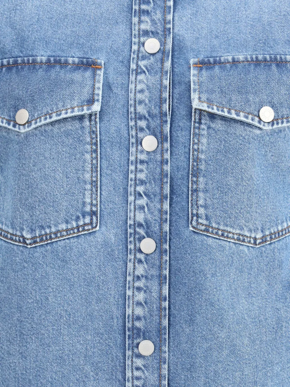 Jacob Cohen Women Western Cotton Denim Shirt In Blue
