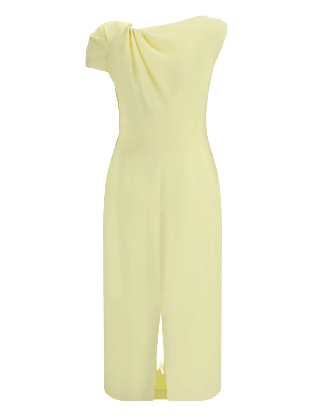Givenchy Women Draped Midi Cady Dress In Yellow