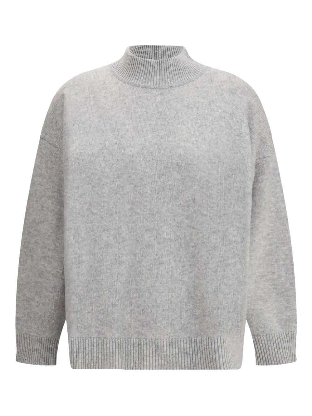 Madeleine Thompson Crewneck Sweater In Wool And Cashmere In Gray