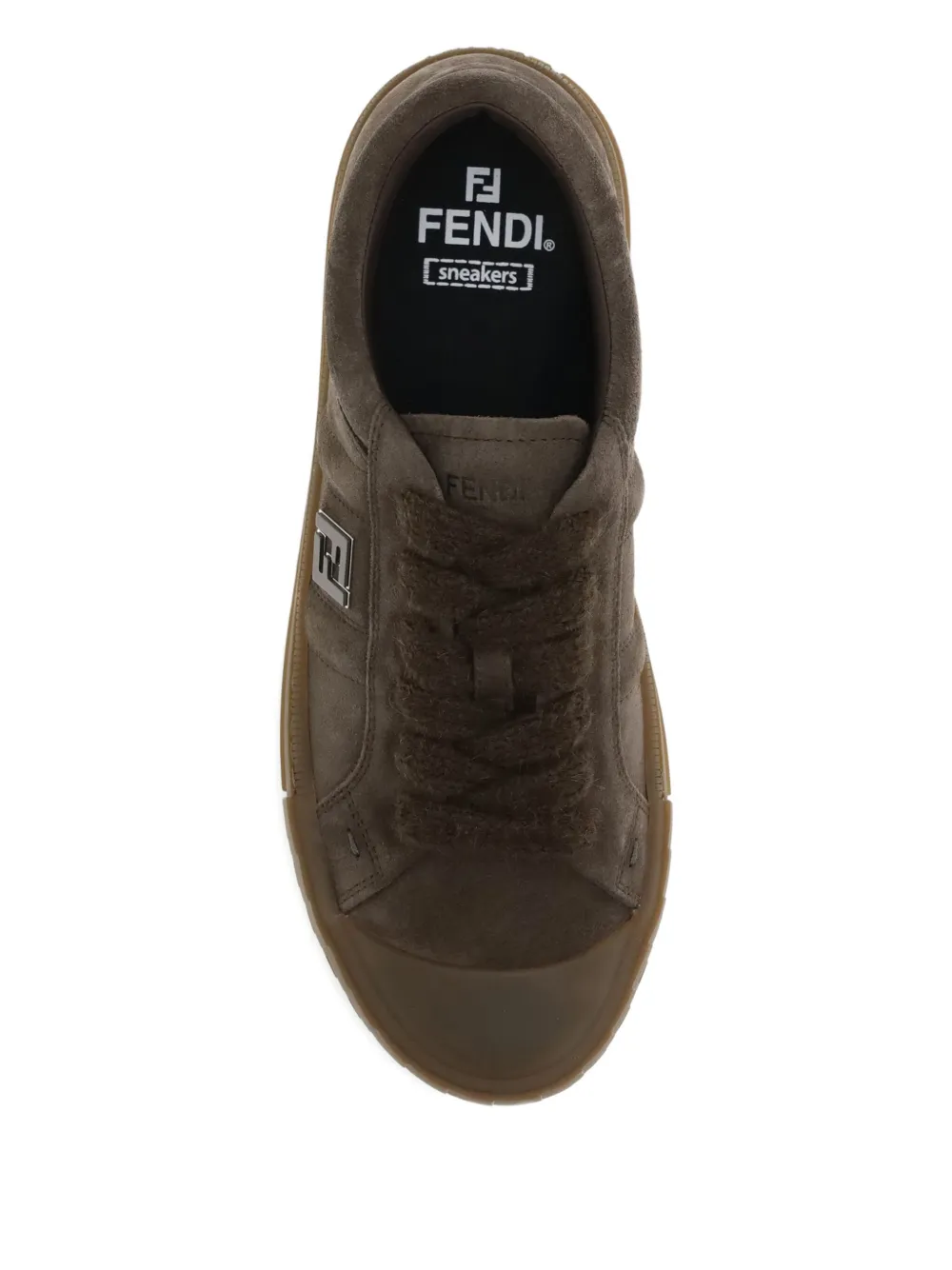 FENDI Domino sneakers met logo Bruin
