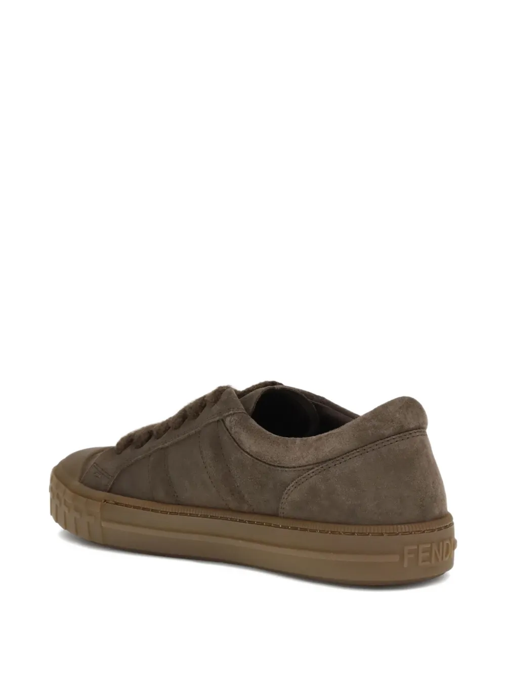 FENDI Domino sneakers met logo Bruin