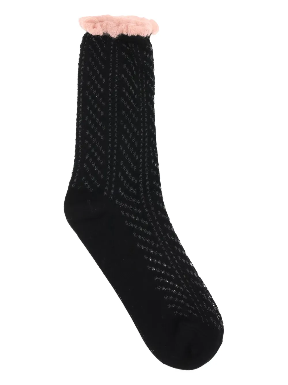 Forte Forte perforated-design socks | Black | Image 1