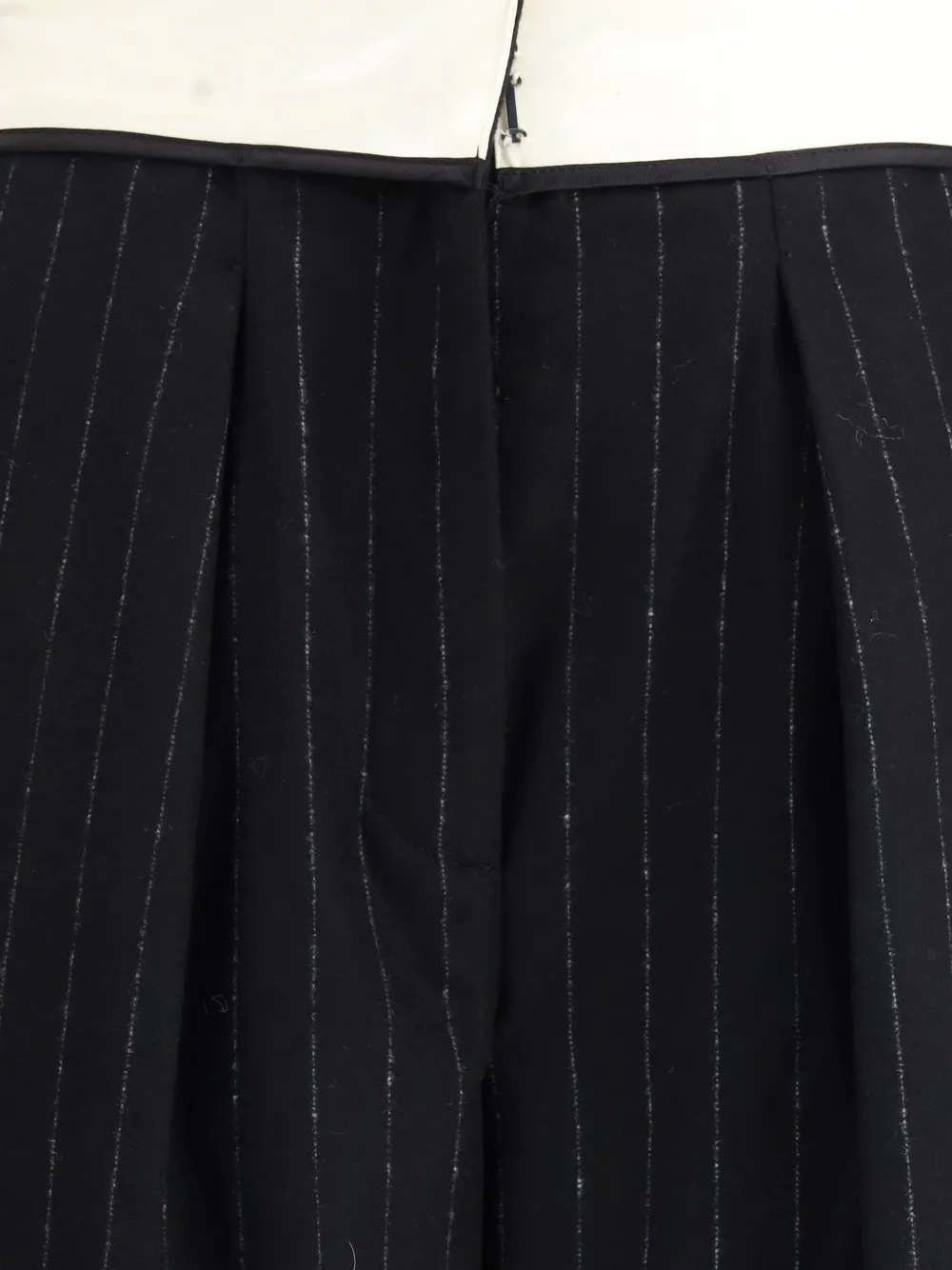 Forte Forte Broek met krijtstreep tailleband - Zwart