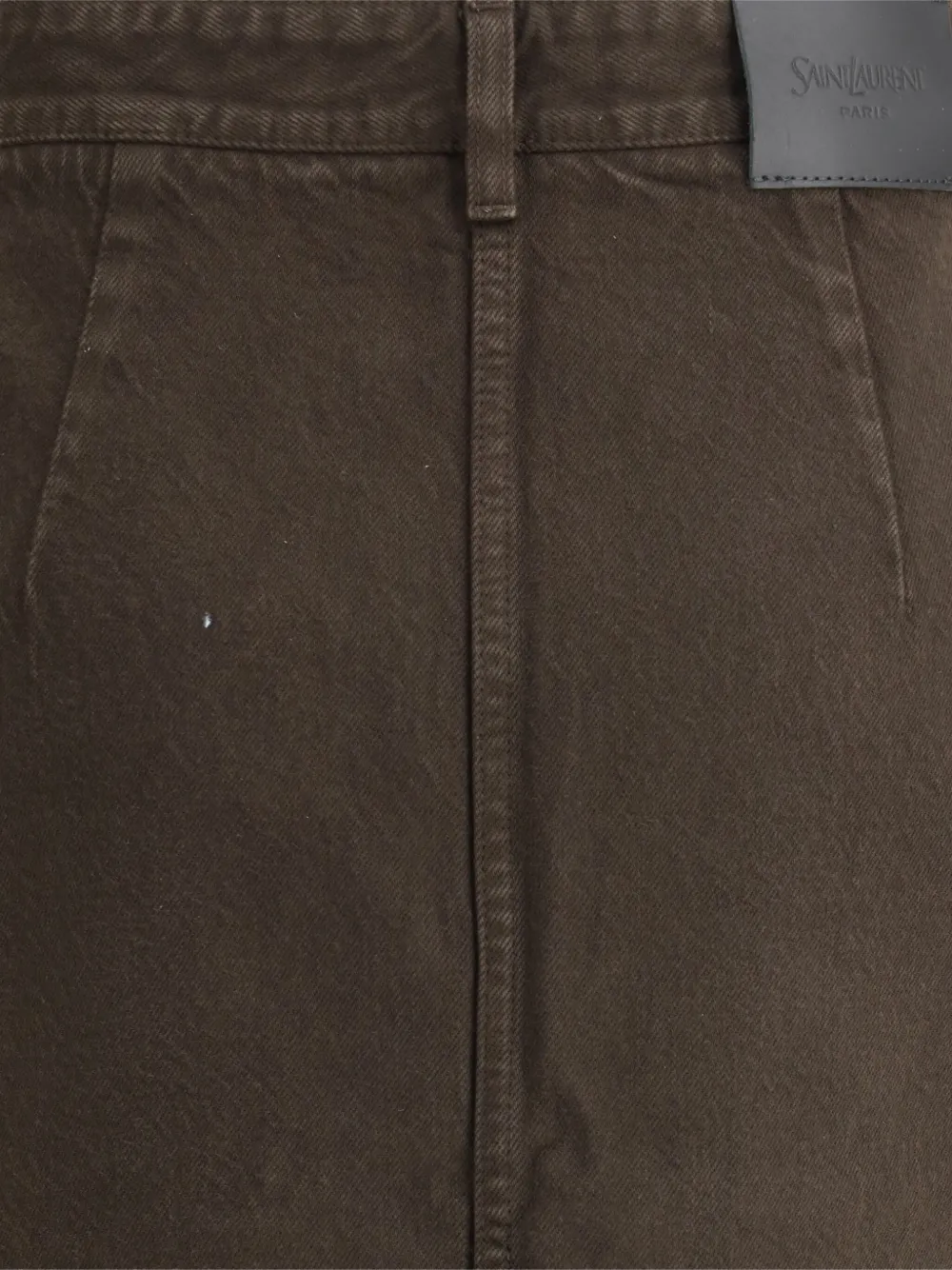 Saint Laurent Katoenen midi-rok Bruin