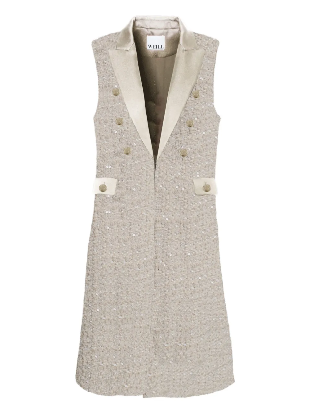 WEILL PARIS tweed dinner gilet | Neutrals | Image 1