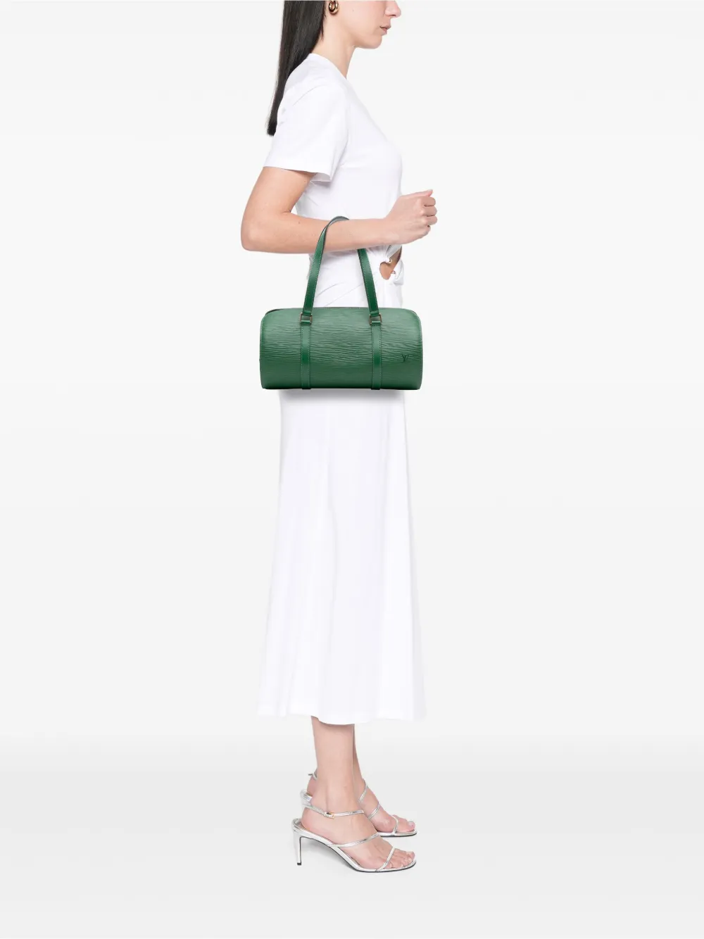 Pre-owned Louis Vuitton 1996 Epi Soufflot Handbag In Green
