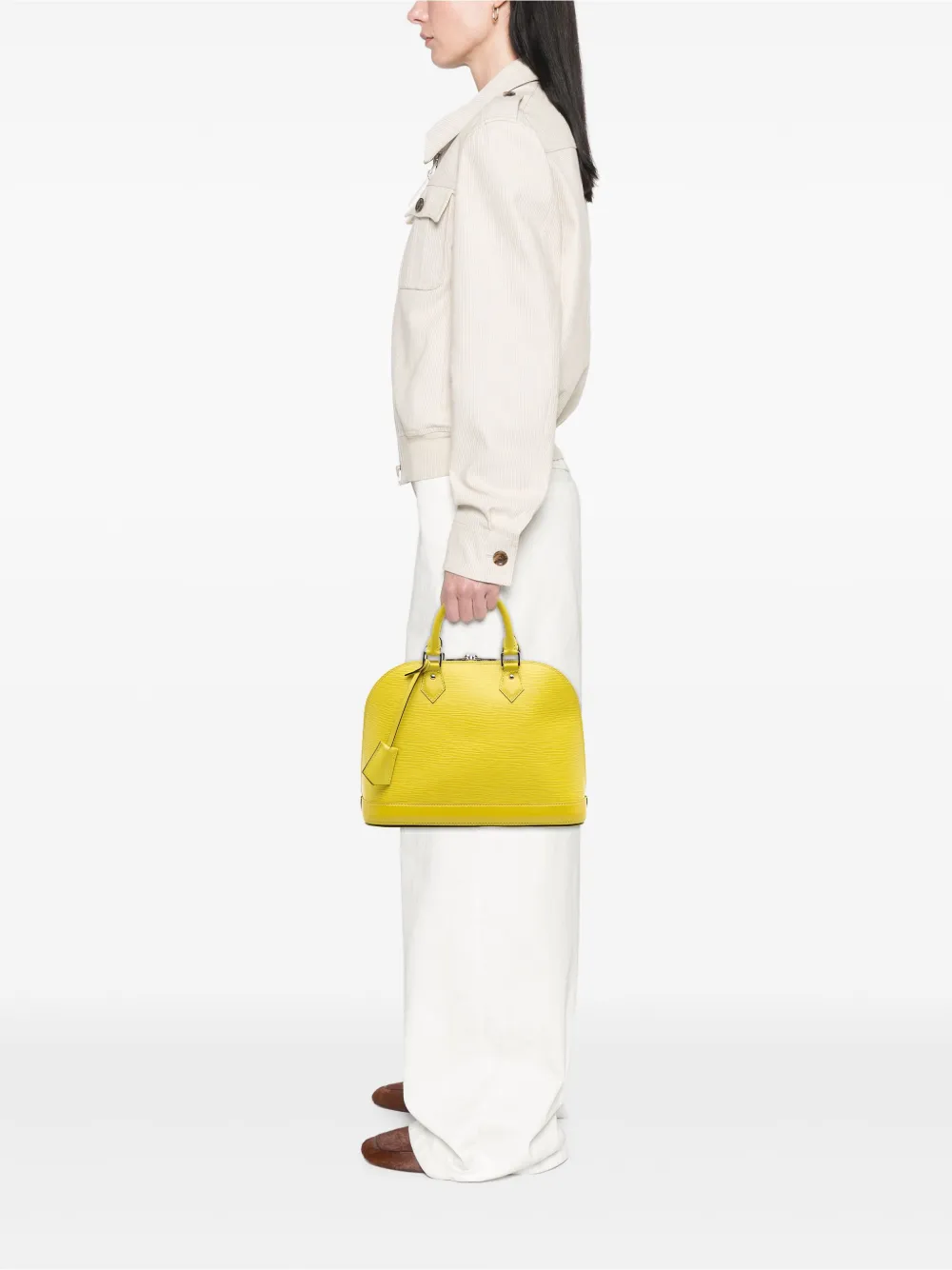 Pre-owned Louis Vuitton 2013 Epi Alma Pm Handbag In Yellow