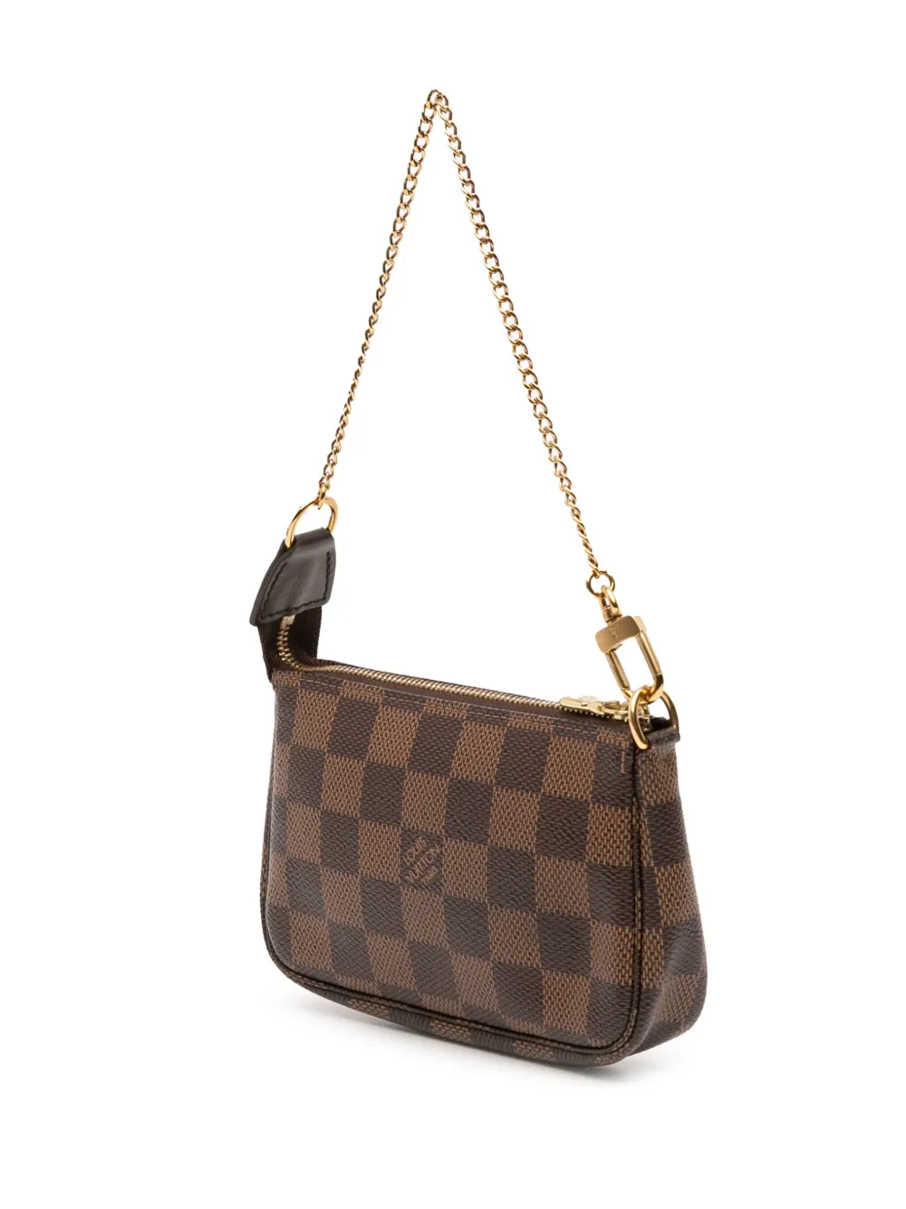 Pre-owned Louis Vuitton 2021 Damier Ebene Mini Pochette Accessoires Handbag In Brown
