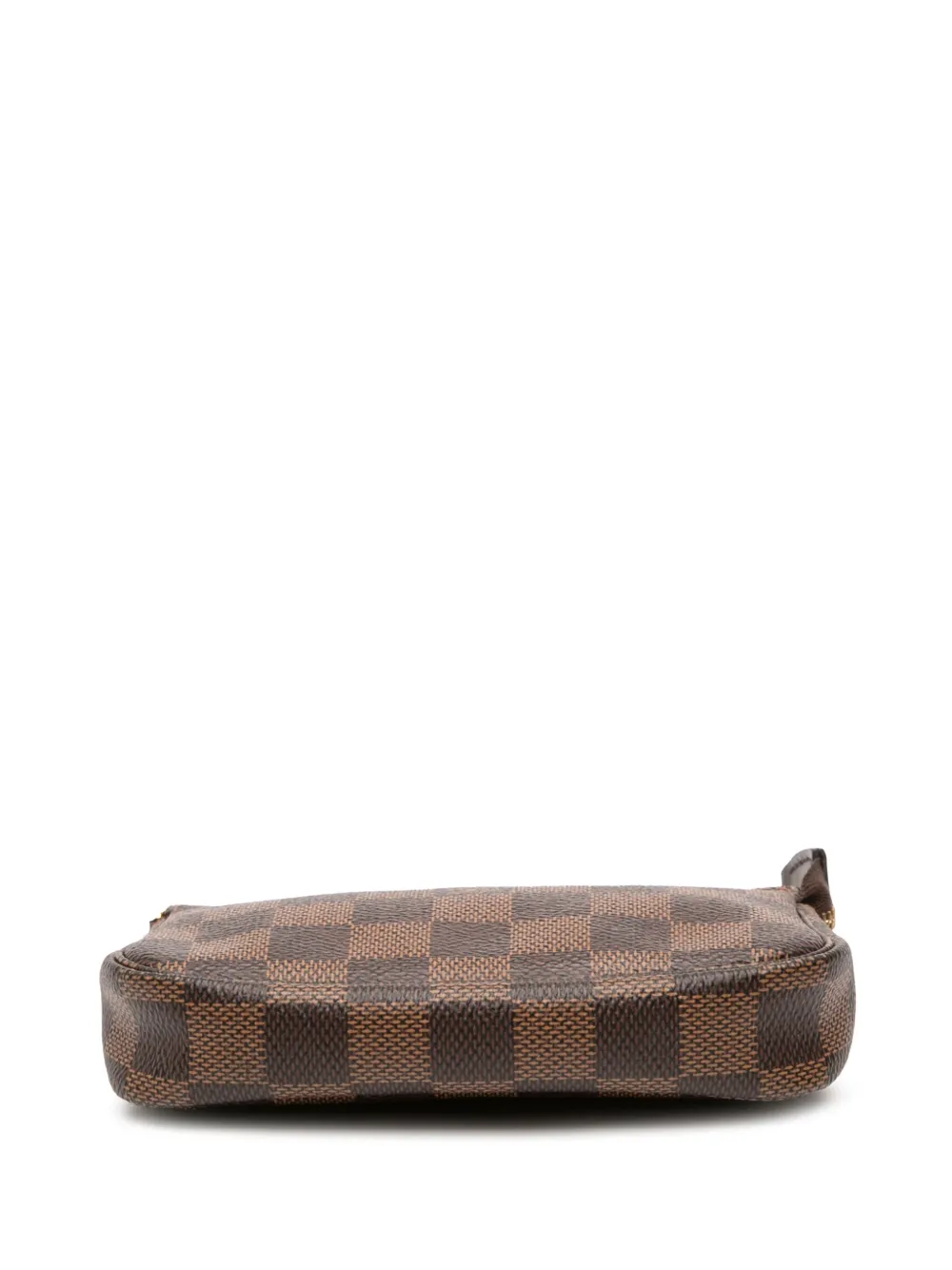 Pre-owned Louis Vuitton 2021 Damier Ebene Mini Pochette Accessoires Handbag In Brown