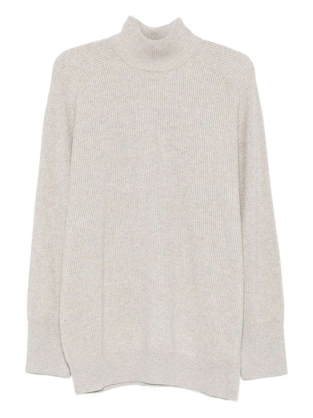 Brunello Cucinelli Roll-neck Cashmere Sweater In Gray