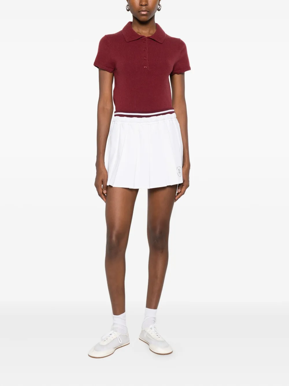 Brunello Cucinelli striped pleated skirt - Wit