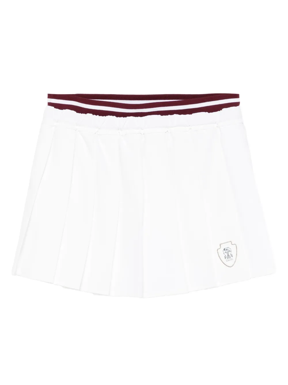 Brunello Cucinelli falda con pliegues y rayas estampadas | blanco | Image 1