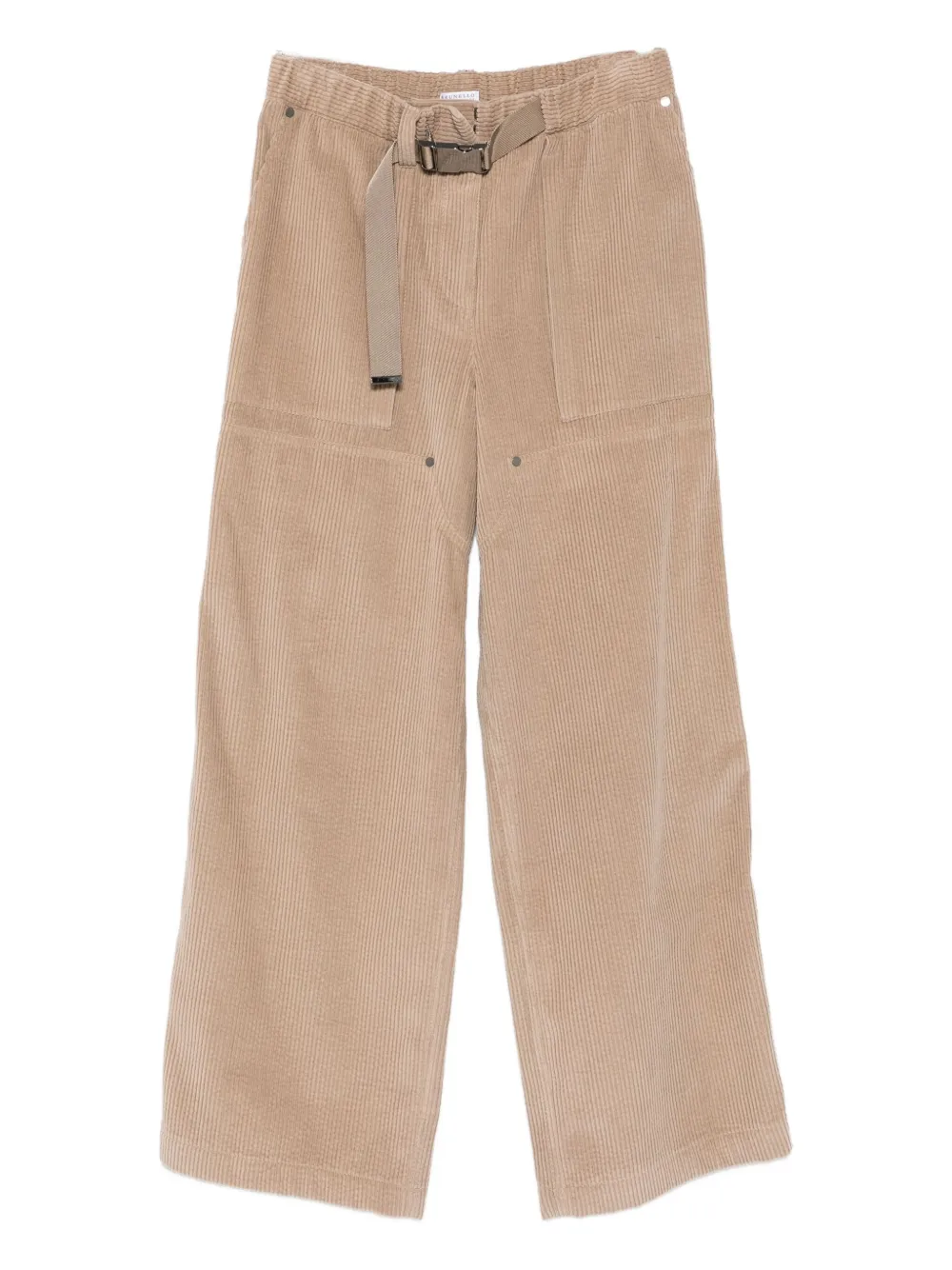 Brunello Cucinelli Corduroy Belted Trousers In Neutral