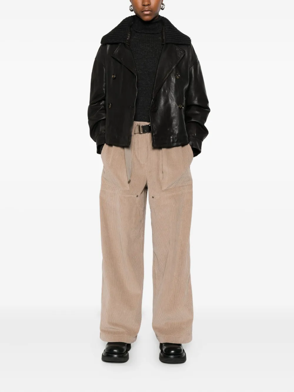 Brunello Cucinelli corduroy belted trousers - Beige