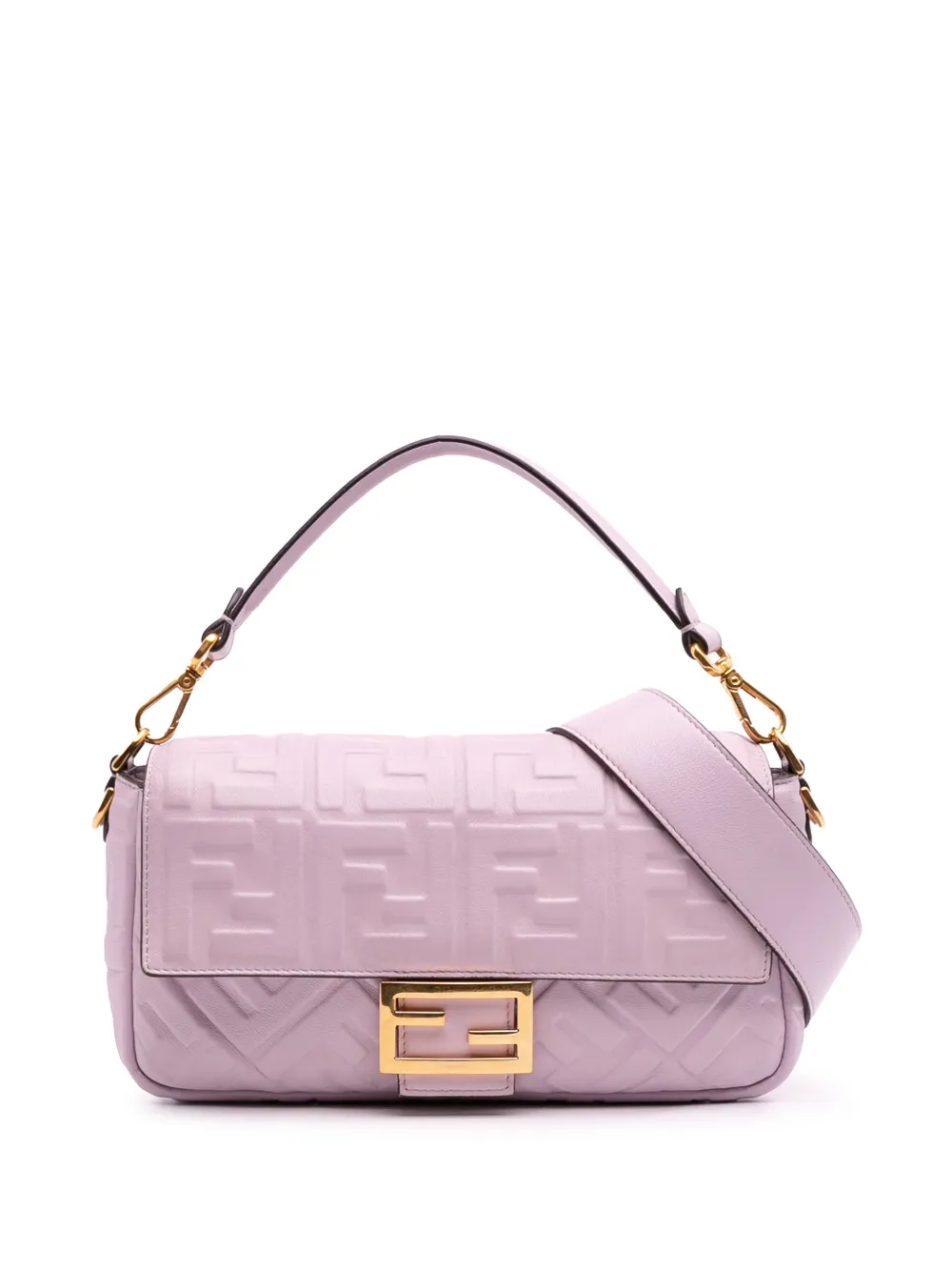Fendi Pre-Owned 2010-2025 Medium Leather Embossed FF Baguette satchel | Pink | Image 1