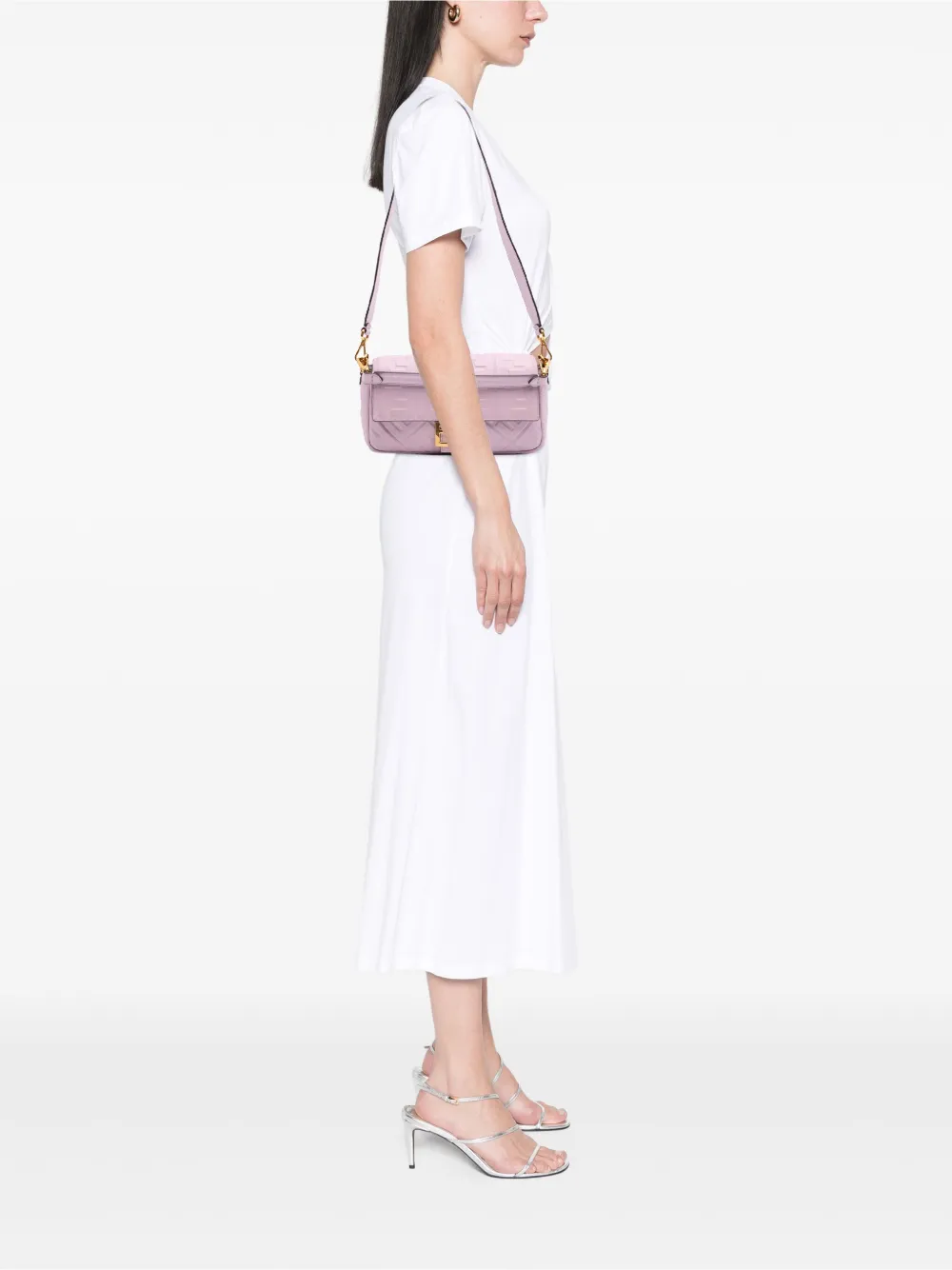 Fendi Pre-Owned 2010-2025 Medium Leather Embossed FF Baguette satchel | Pre-Owned | Image 2