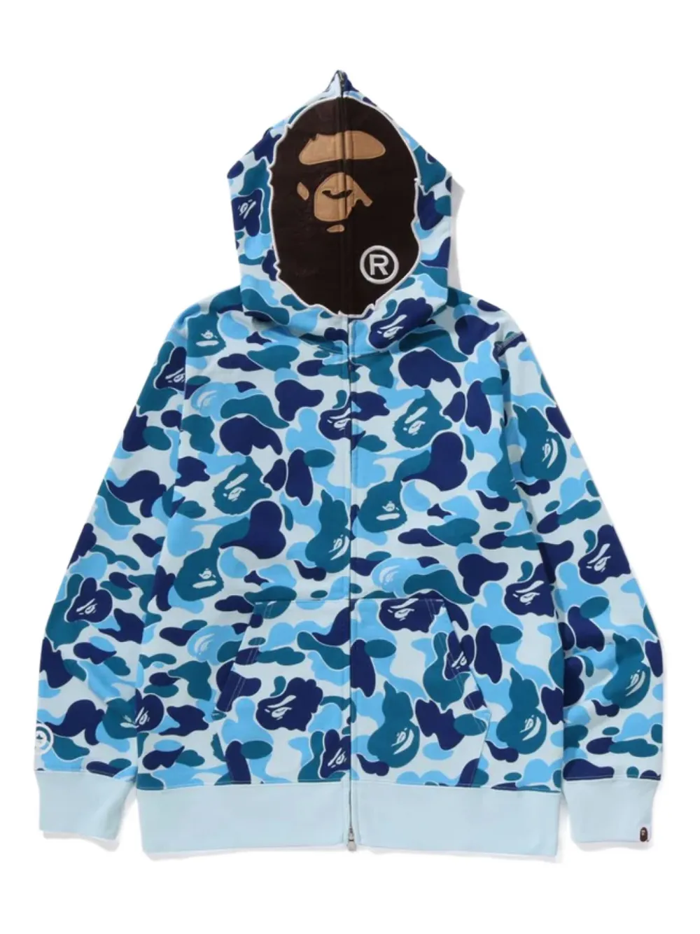 A BATHING APE® camouflage-print hoodie | Blue | Image 1