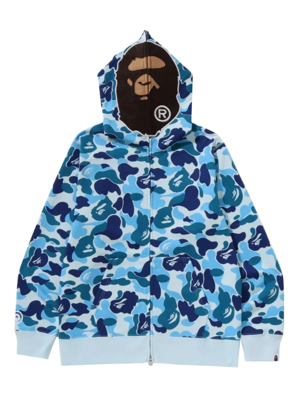 A BATHING APE® camouflage-print hoodie | Blue | Image 1