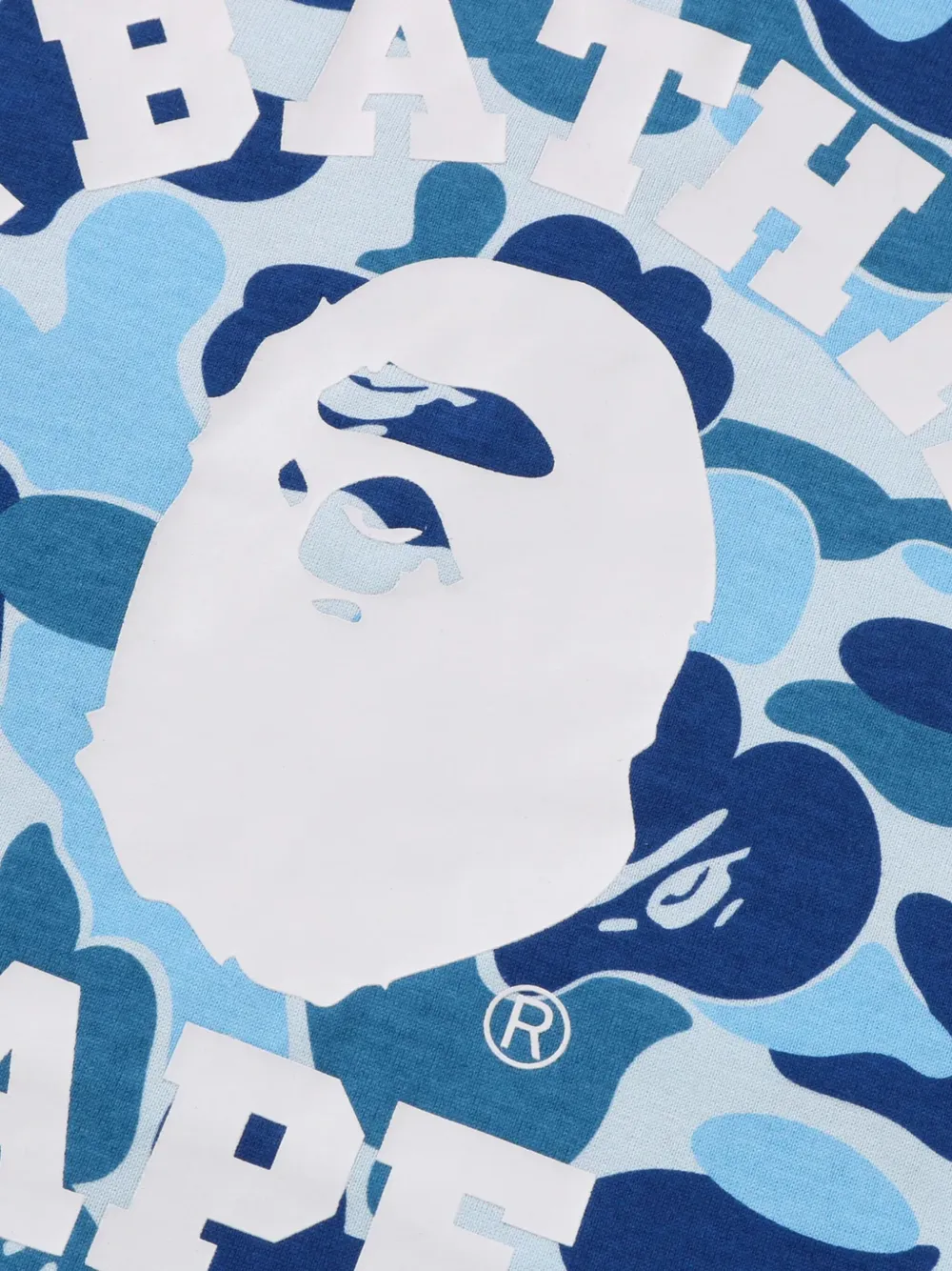 A BATHING APE T-shirt met camouflageprint en lange mouwen Blauw