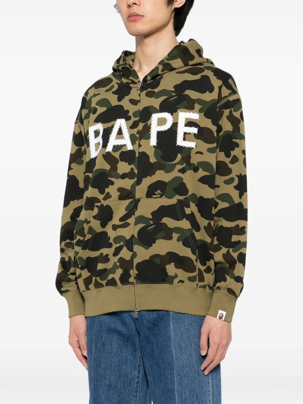 A BATHING APE Hoodie met camouflageprint Groen
