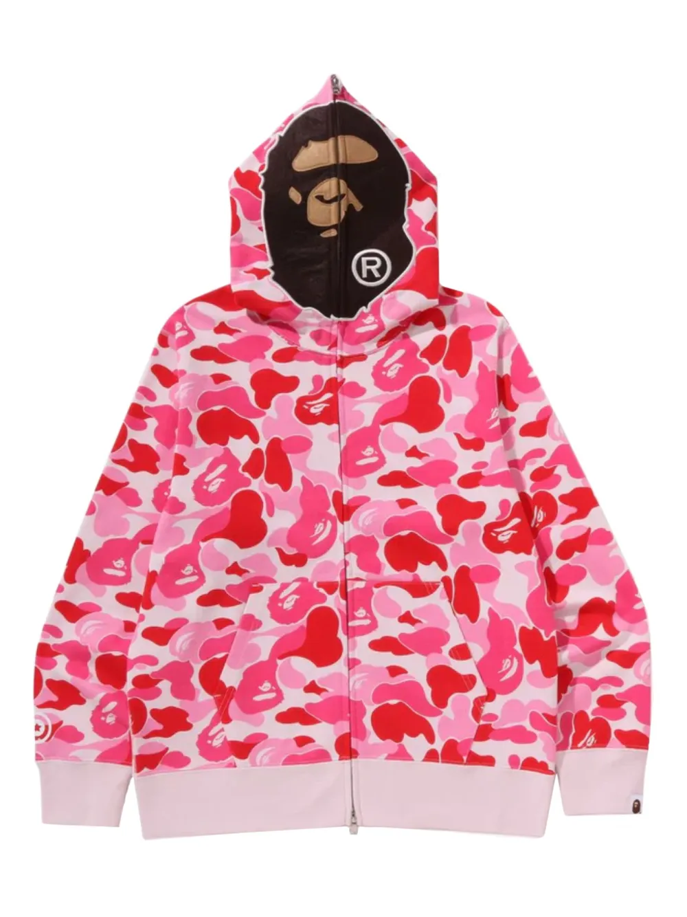 A BATHING APE® camouflage-print hoodie | Pink | Image 1
