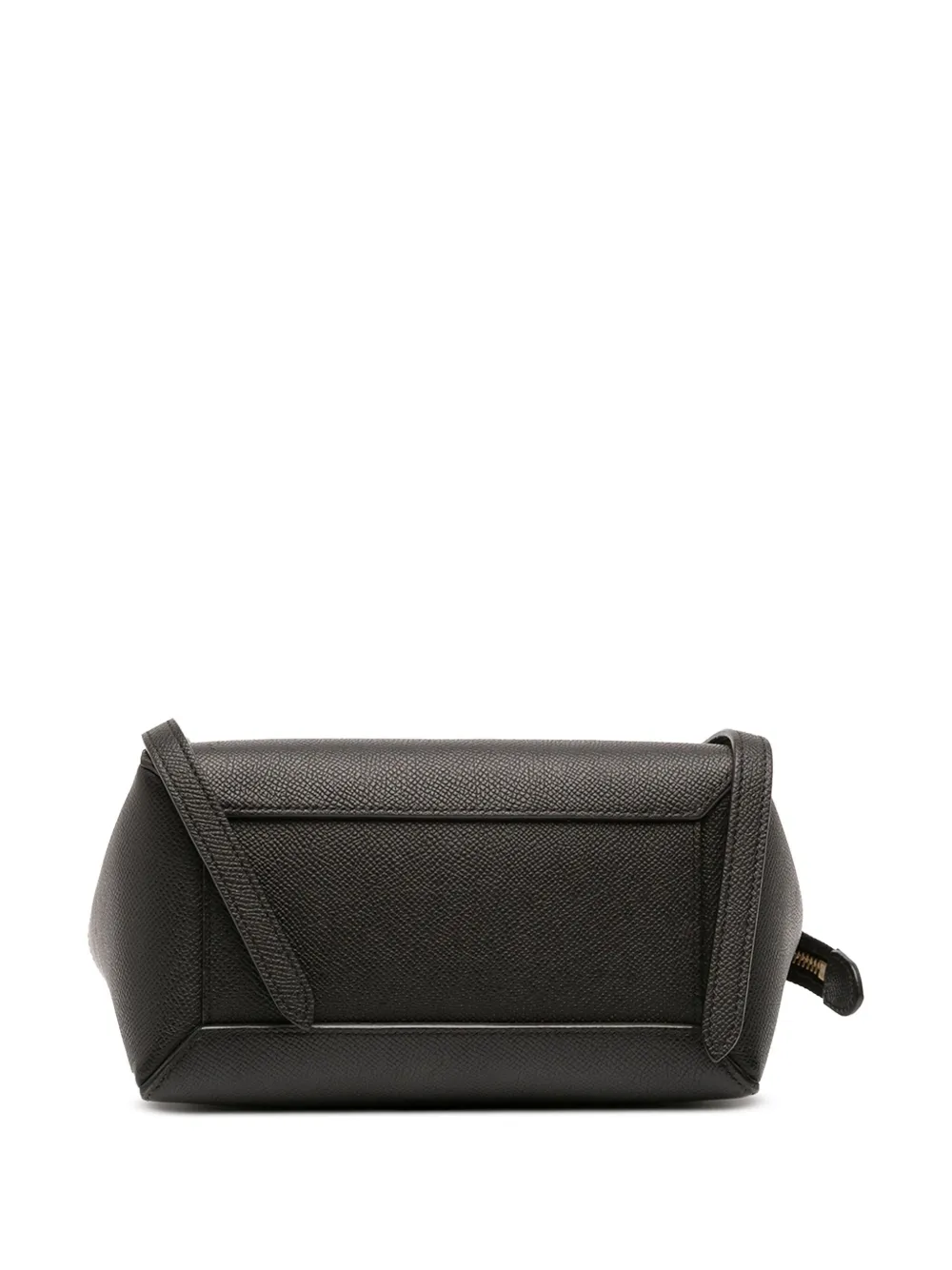 Pre-owned Celine 2000-2025 Nano Grained Calfskin Belt Bag Satchel In Black