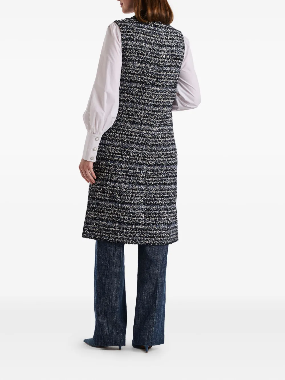 WEILL PARIS tweed denim sleeveless gilet | Single Breasted Coats | Image 2