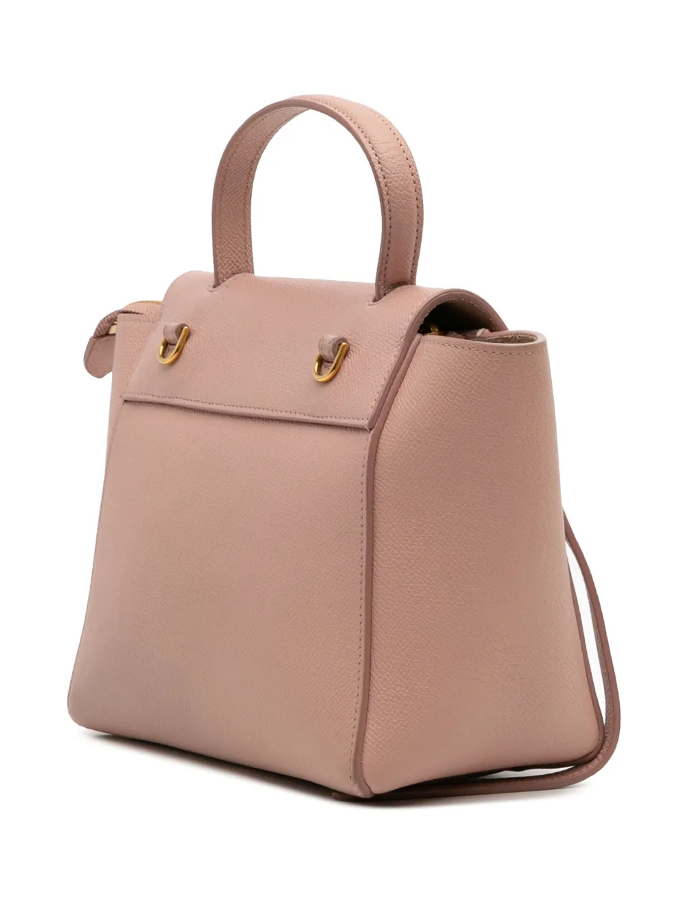 Pre-owned Celine 2019 Nano Grained Calfskin Belt Bag Satchel In Pink