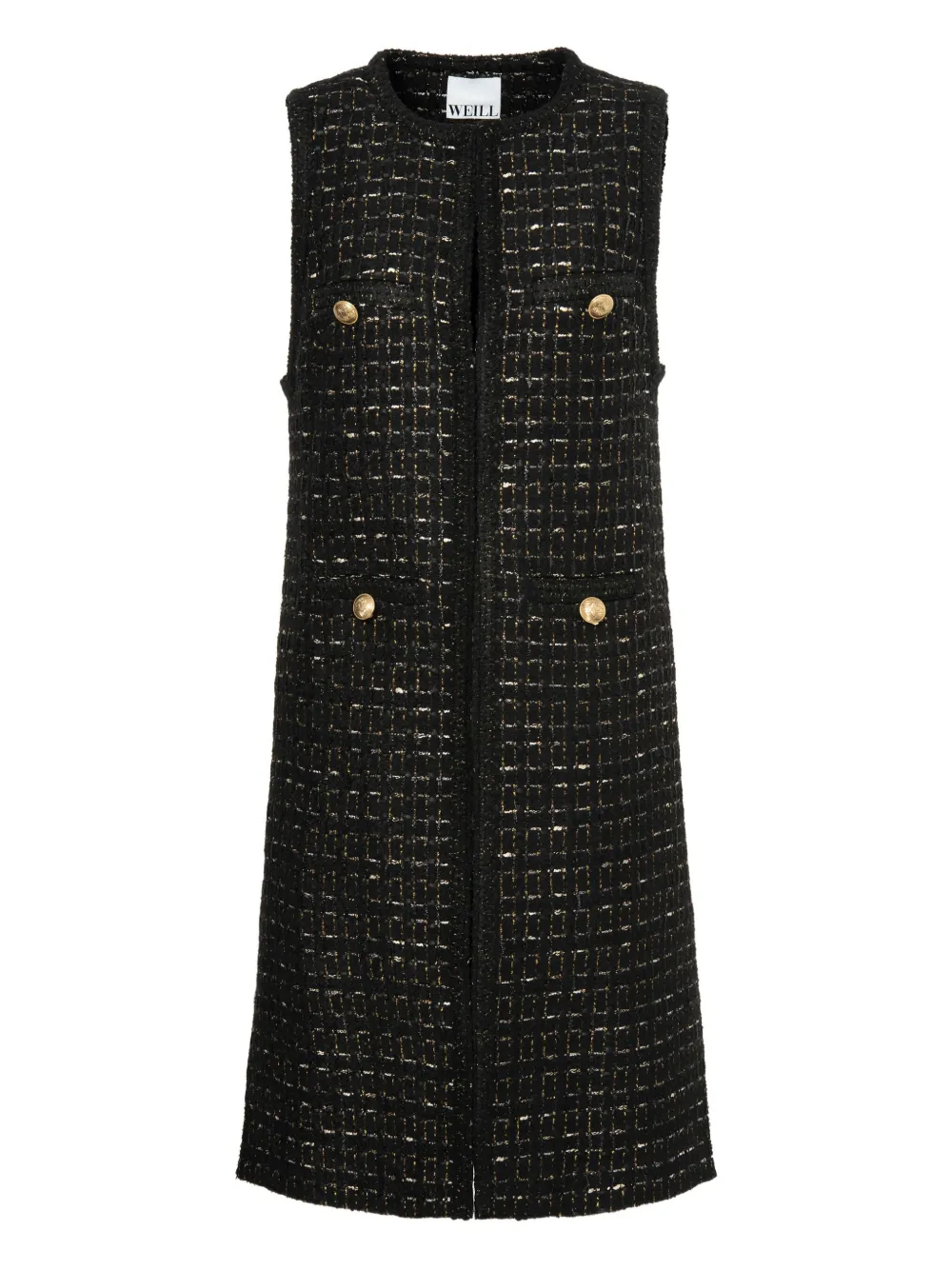 WEILL PARIS long tweed gilet | Black | Image 1