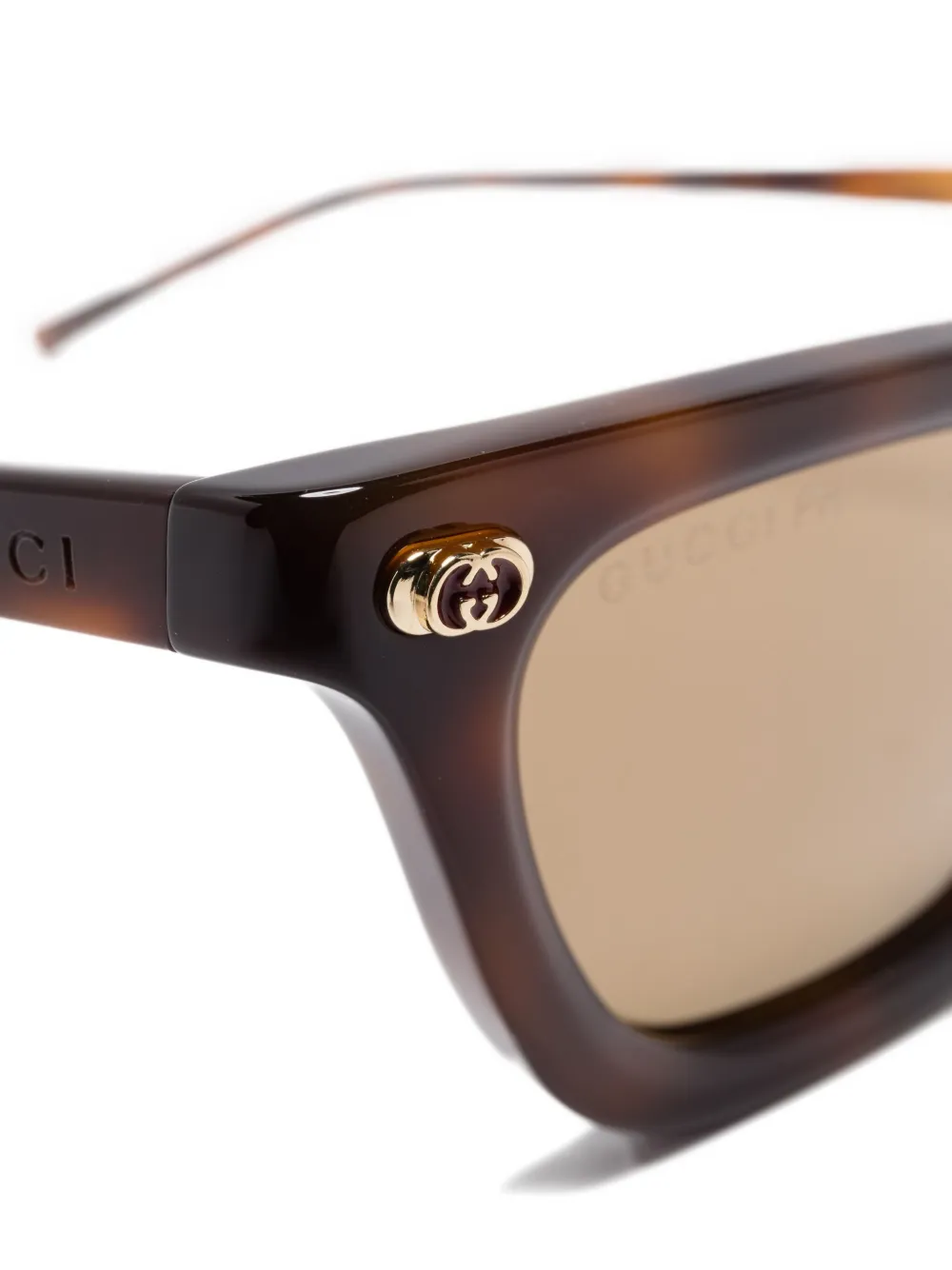Gucci Eyewear Zonnebril met logodetail Bruin