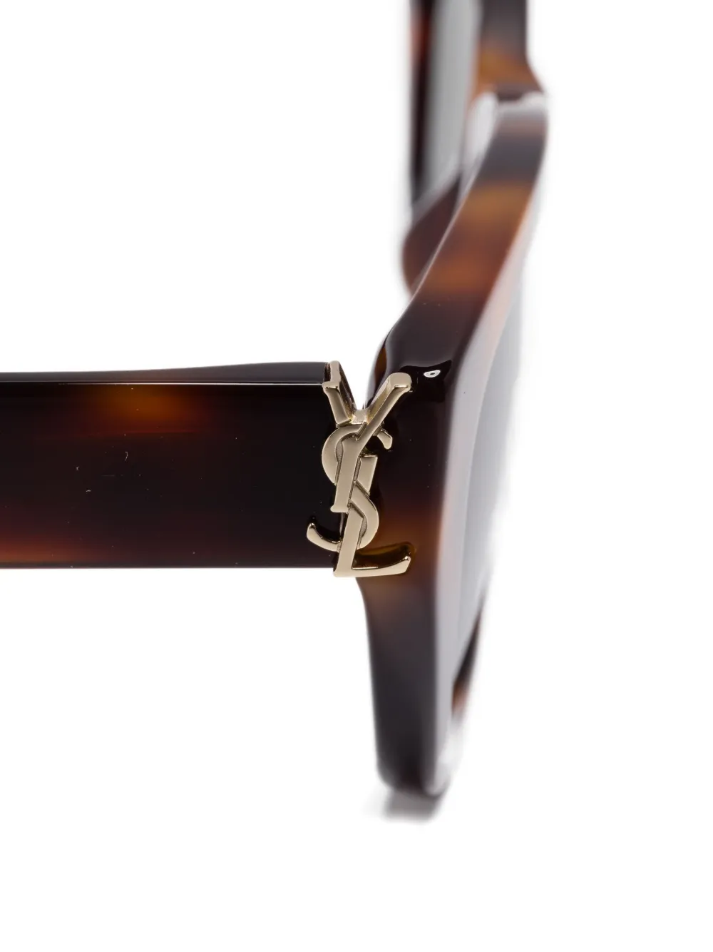 Saint Laurent Eyewear Zonnebril met logo Bruin