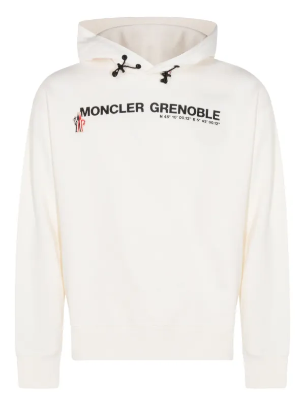 Moncler Grenoble Logo-print Cotton Hoodie in White