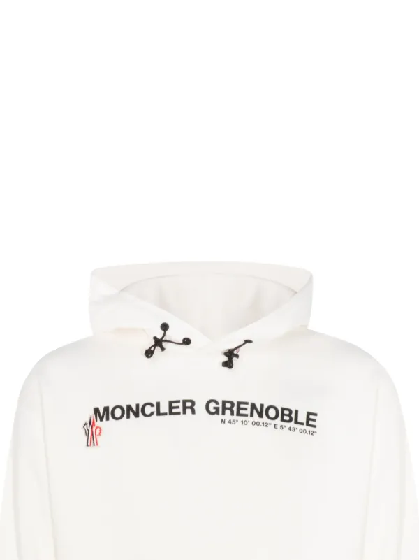 Moncler Grenoble logo-print Cotton Hoodie | White | FARFETCH ZA