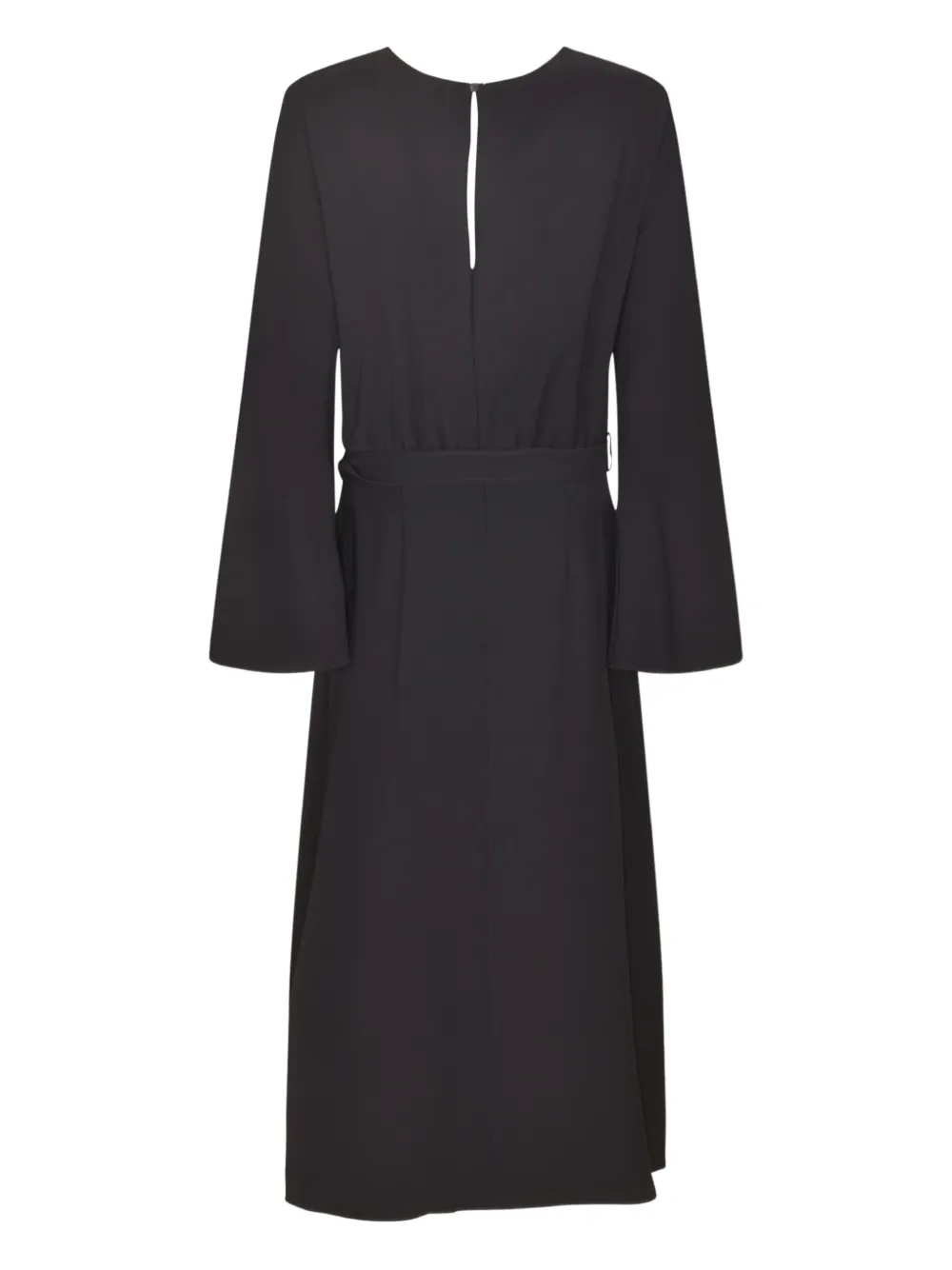 P.A.R.O.S.H. flared sleeve belted dress - Zwart