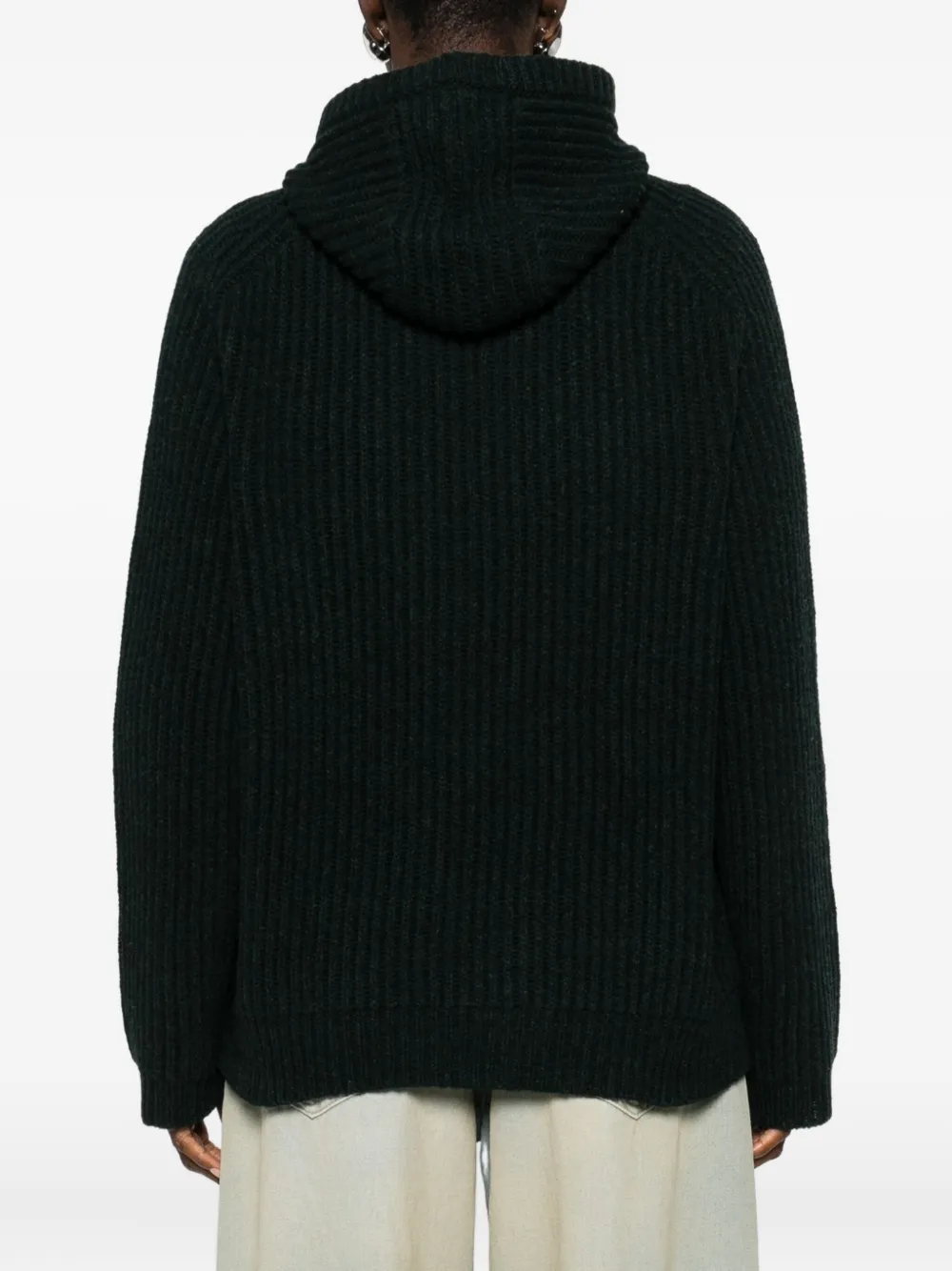 6397 Knitted Hoodie In Black