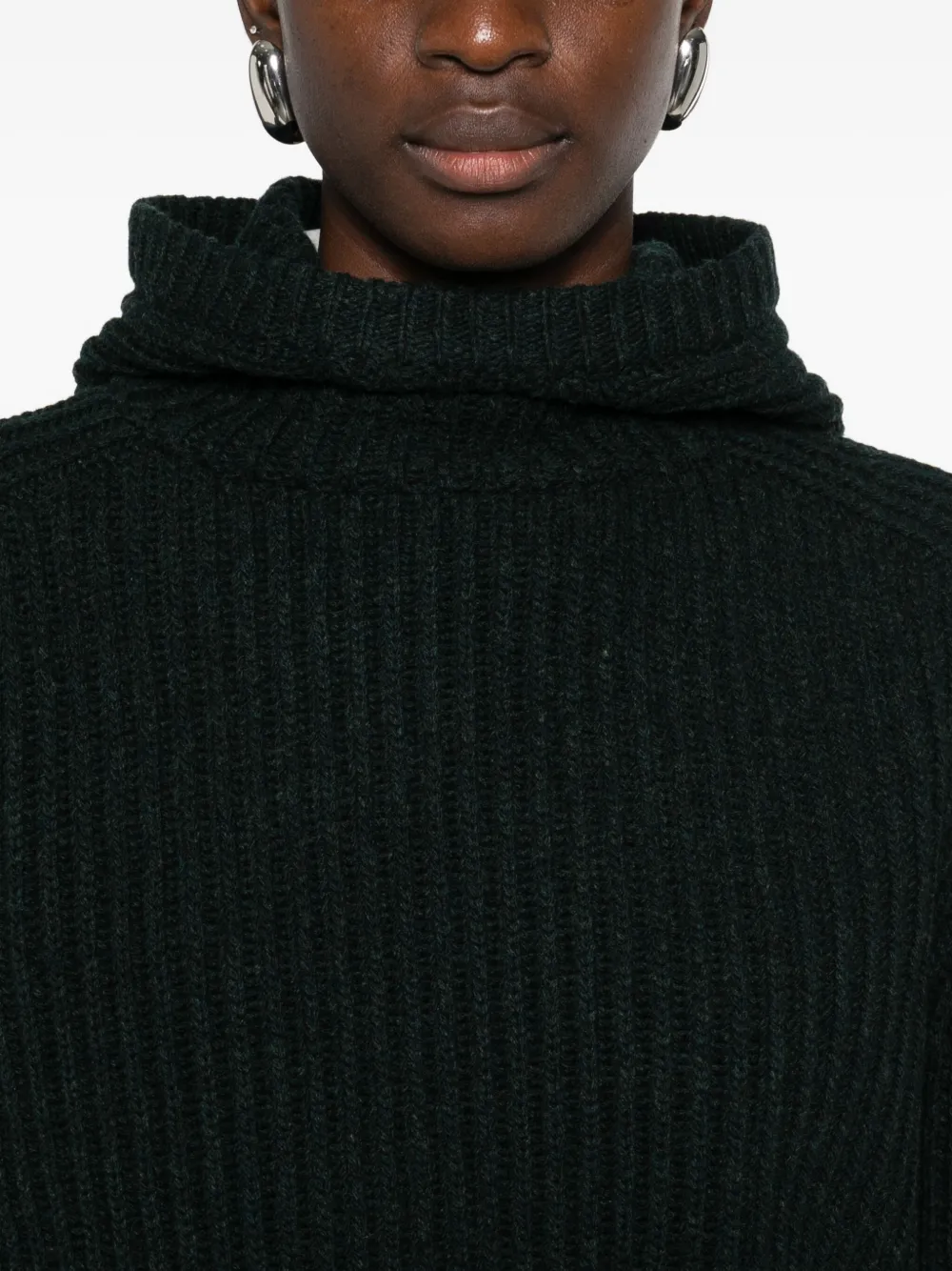 6397 Knitted Hoodie In Black
