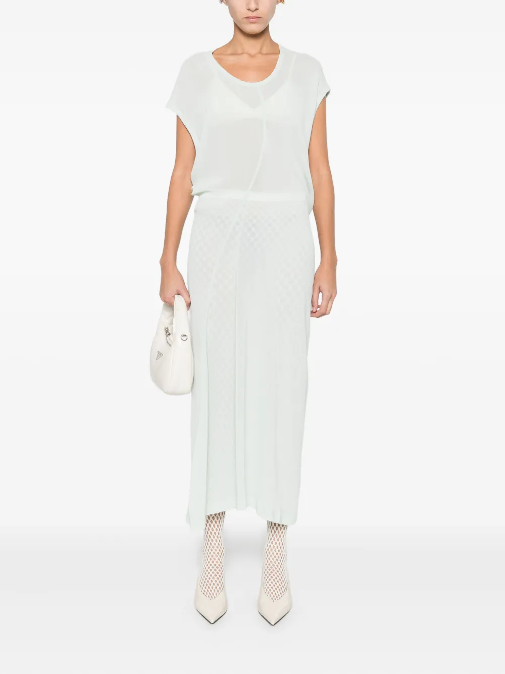 6397 round-neck midi dress - Blauw